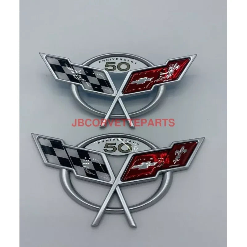 Reproduction 2003 Corvette 50th Anniversary Front and Rear Emblem Set NEW REPRO