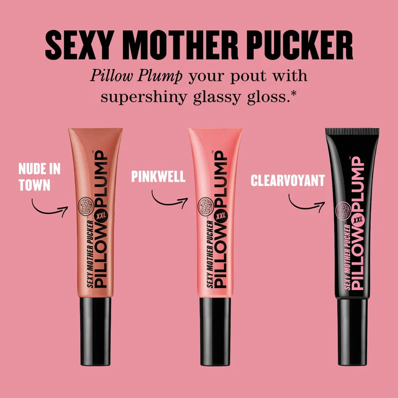 Soap & Glory SMP XXL Pillow Plump Lip Gloss - Hydrating, Plumping Lip Gloss for Full, Volumized Lips - Lip Plumper with a Chocolate Orange Scent & Vegan Formula - Nude In Town (10ml)