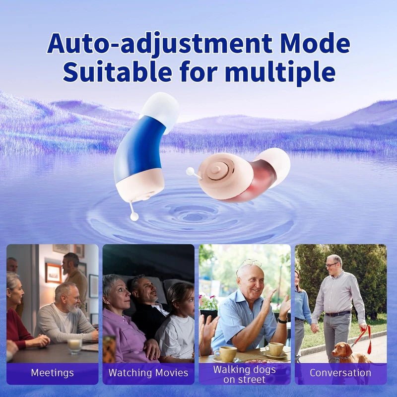 Flaygo Flaygo Rechargeable Hearing Aids for Seniors with Hearing loss, They are equipped with a smart noise reduction chip, providing clear sound quality and comfortable wearing. Super-mini, Auto-On/Off