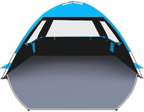 Gorich Beach Tent Sun Shelter for 3/4-5/6-7/8-10 Person with UPF 50+ UV Protection, Lightweight & Easy Setup Beach Shade Canopy, Portable Beach Shade Tent Beach Cabana