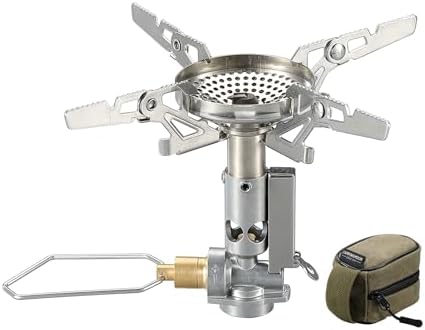 CAMPINGMOON Canister Top Stove Portable Compact Foldable w/Micro Regulator w/4Flex w/igniter XD-2F