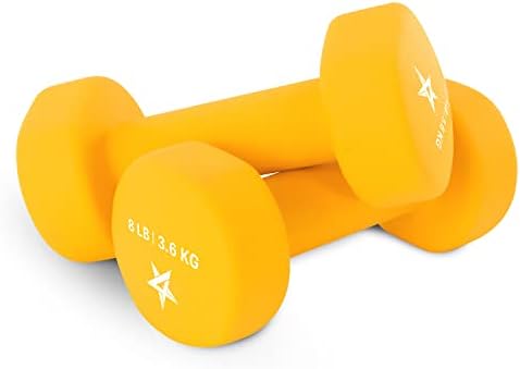 Yes4All Neoprene Coated Dumbbell Hand Weight Sets of 2 - Multiple Weight Options with 15 Colors, Anti-roll, Anti-Slip, Hexagon Shape