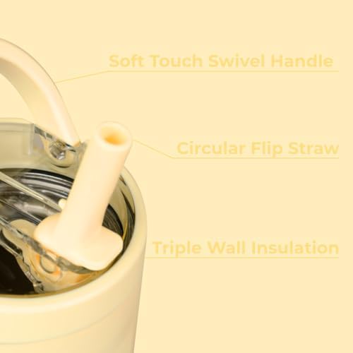 HydroJug Sport - Stainless Steel Tumbler with Straw, Vacuum Insulated, 32oz Leakproof Water Bottle, Ergonomic Design, Reusable, Dishwasher Safe, Rubber Base, Durable for Gym or Outdoors, Butter