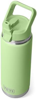YETI Rambler 26 oz Bottle, Vacuum Insulated, Stainless Steel with Color Matching Straw Cap