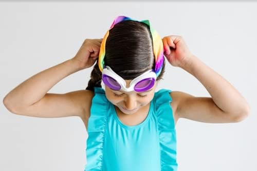 Splash Place SWIM GOGGLES with Fabric Strap - Adult & Kids Swim Goggles - PINKS & PURPLES
