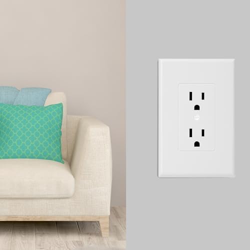 Bates Duplex Wall Outlet Covers - 10 Pack, White Wall Plates