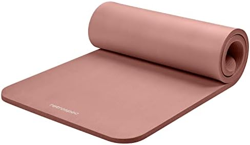Retrospec Solana Yoga Mat 1" Thick With Nylon Carry Strap for Men & Women - Non Slip Exercise Mat for Home Yoga, Pilates, Stretching, Floor & Fitness Workouts