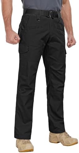 Men's Cargo Work Pants Ripstop Water Resistant Hiking Tactical Military Army Pants with Multi Pockets