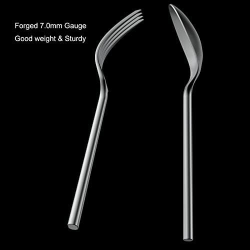 Alata Potter 20-Piece Forged Silverware Set, Service for 4 – Premium Stainless Steel Flatware Set, Modern Design with Satin Finish, Ideal for Home, Kitchen, Party, Camping