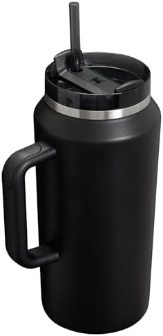 STANLEY Quencher H2.0 Tumbler with Handle & Straw 64 oz | Flowstate 3-Position Lid | Large Capacity for Travel & Sports | Insulated Stainless Steel Cup | BPA-Free | Black 2.0