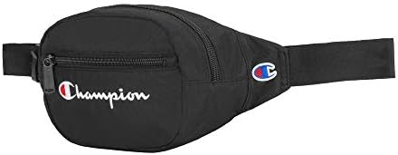 Champion Waist Pack, Black/White Logo, One Size
