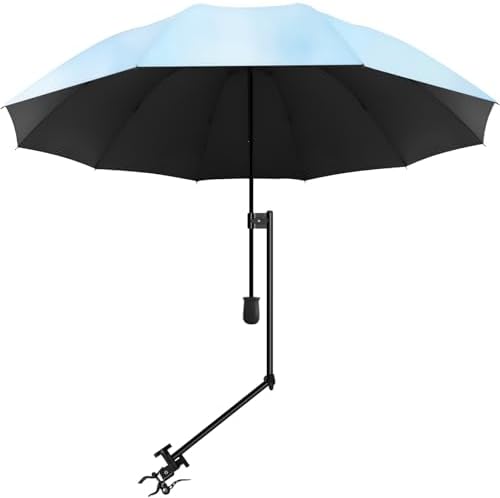 UPF 50+ Beach Umbrella with Adjustable Universal Clamp