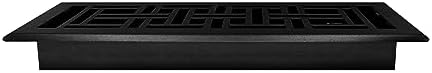Decor Grates AJH412-BLK Oriental Floor Register, 4x12 Inches, Textured Black