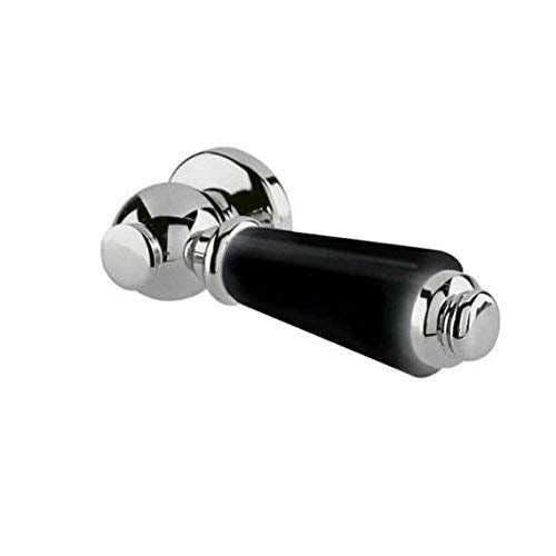 Taps2Traps Designer Black Ceramic Cistern Lever with Chrome Details, Fits Most Cisterns Made