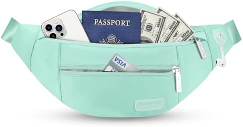 MAXTOP Large Crossbody Fanny Pack with 4-Zipper Pockets,Gifts for Enjoy Sports Festival Workout Traveling Running Casual Hands-Free Wallets Waist Pack Phone Bag Carrying All Phones