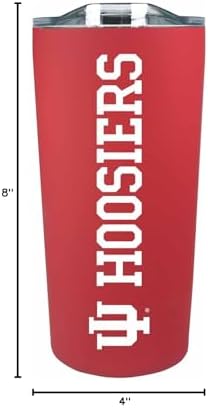 Campus Colors NCAA Stainless Steel Tumbler perfect for Gameday - 18 oz - Double Walled - Keeps Drinks Perfectly Insulated (Indiana Hoosiers - Crimson)