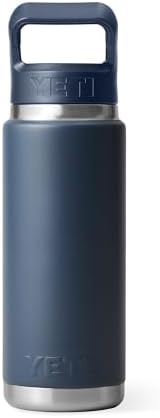 YETI Rambler 26 oz Bottle, Vacuum Insulated, Stainless Steel with Color Matching Straw Cap