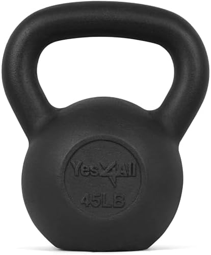 Yes4All 5-80 lbs Cast Iron Kettlebell for Dumbbell Weights Exercises, Gym, Full Body Home Workout Equipment, Push up, Grip and Strength Training