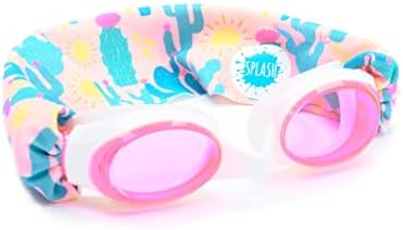 Splash Place SWIM GOGGLES with Fabric Strap - Adult & Kids Swim Goggles - PINKS & PURPLES
