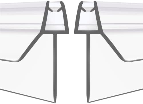 2-Pack Frameless Shower Door Bottom Seal (1/4'' X 39'') Clear Glass Shower Door Sweep Strip can Covers up to 23mm Gap - Stop Leaks