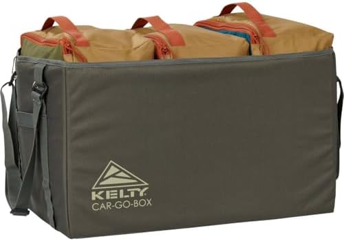 Kelty CAR-GO-Box – Camping, Tailgating, Travel Organization Kit for Trucks, Vans, SUVs, Cars – Color Coded Packing Cubes, Rugged Fabric, 45L