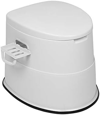 VINGLI Portable Toilet | Indoor Outdoor Commode w/Detachable Inner Bucket & Removable Paper Holder, Lightweight & Compact for Camping, Boat, Van, Emergency Use (White)