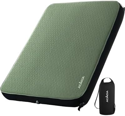 ACACIA 4.3" Thick Self Inflating Sleeping Pad with Foam | Innovative Y-Shaped Telescopic Structure | Ultraportable Camping Mattress | Outdoor Compact Air Mat for Tent Car |