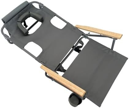 Ostrich Tommy "O" Midsize Face Down Backpack Beach Chair with Face Hole Portable Lounge Chair with Cup Holder Face Opening Lay Flat Tanning Chair with Armrests Face Down Reading, Gray