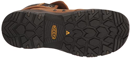 KEEN Utility Men’s Roswell Mid Soft Toe Canvas Work Boots, Almond/Black Olive, 7 D (Medium) US