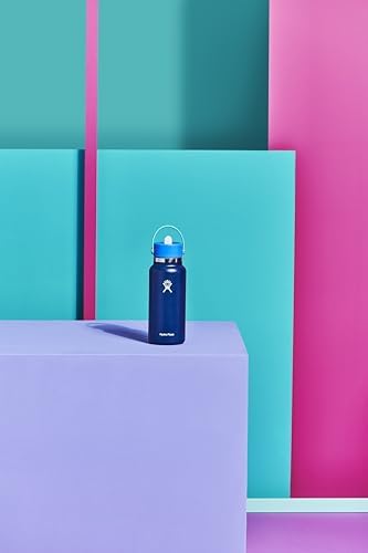 HYDRO FLASK Wide Mouth vacuum insulated stainless steel water bottle with leakproof closeable straw lid for cold water drinks, sports, travel, car and school