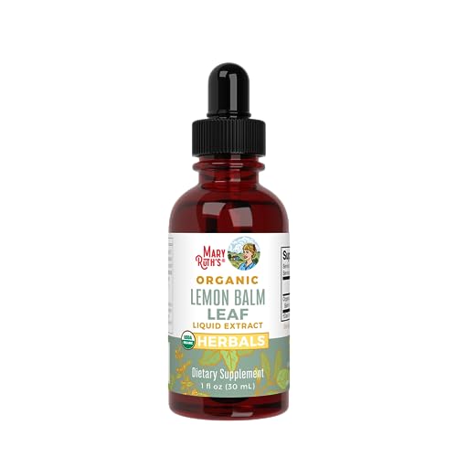 MaryRuth Organics Lemon Balm Leaf Liquid Extract | Mood Support | Relaxation | Calming | Nervine Herbal | Lemon Balm Tincture | USDA Organic | Vegan | Non-GMO | Gluten Free | 1 Fl Oz