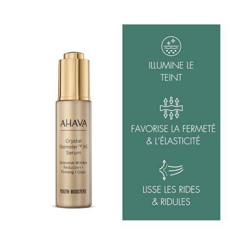 AHAVA Crystal Osmoter X6 Serum - Revolutionary Youth Booster & Intense Wrinkle Reduction, Enhances Youthful Glow & Firming, Enriched with Exclusive Blend of Dead Sea Osmoter & Jojoba Oil, 1 Fl.Oz