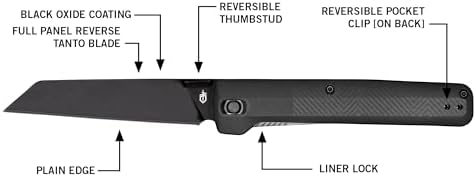 Gerber Gear Pledge Pocket Knife with Pocket Clip - 3.7" Full Panel Plain Edge Blade Folding Knife - EDC Gear and Equipment - Omni Gray