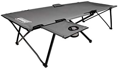 Coleman Pack-Away Camping Cot with Removable Side Table, Extra Wide Cot Fits Adults up to 6ft 6in or 300lbs, Carry Bag Included