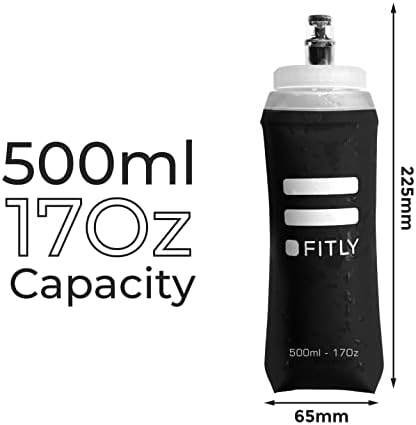 Soft Flask - Shrink As You Drink Soft Water Bottle for Hydration Pack - Folding Water Bottle Ideal for Running, Hiking, Cycling, Climbing & Rigorous Activity