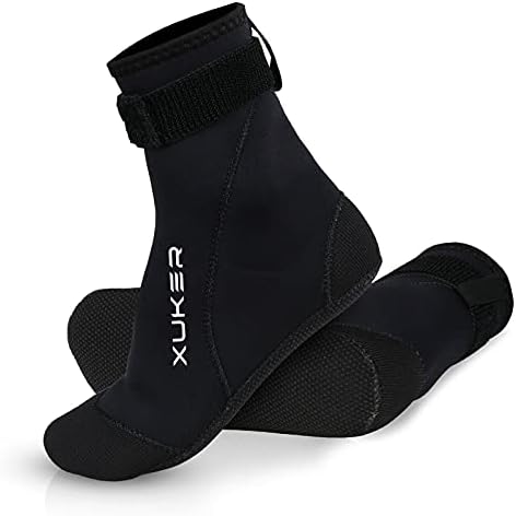 XUKER Neoprene Water Socks 3mm, Sand Proof Beach Volleyball Socks Water Shoes Diving Boots for Outdoor Water Sports