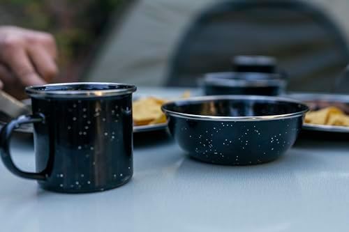 Stansport 24-Piece Enamel Camping Tableware Set