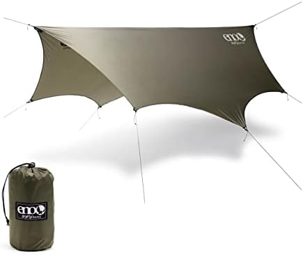 ENO, DryFly Rain Tarp - Heavy-Duty Waterproof Tarp - for Camping, Hiking, Backpacking, Travel, a Festival, or The Beach