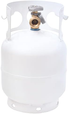 Flame King YSN5LB-GAUGE 5lb Steel Propane Tank Cylinder with Gauge and OPD Valves for Grills and BBQs, Camping, Fishing, & Outdoor Activities, White