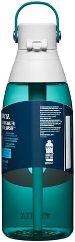 Brita Hard-Sided Plastic Premium Filtering Water Bottle, BPA-Free, Reusable, Replaces 300 Plastic Water Bottles, Filter Lasts 2 Months or 40 Gallons, Includes 1 Filter, Sea Glass - 36 oz.