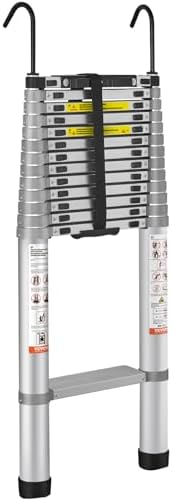 VEVOR Telescoping Ladder, 18.5 FT Aluminum Collapsible Extension Ladder, 400 LBS Capacity with Non-Slip Feet, Portable Multi-Purpose Compact Ladder for Home, RV, Loft, ANSI Liste