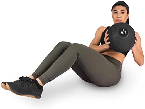 ProsourceFit Slam Medicine Balls 5, 10, 15, 20, 25, 30, 50lbs Smooth and Tread Textured Grip Dead Weight Balls for Strength and Conditioning Exercises, Cardio and Core Workouts