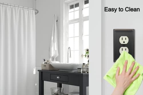 Single Duplex Outlet Light Switch Cover Luca Metal Wall Plate, 4-Pack Aged Bronze 1 Gang, Oil Rubbed Bronze for Receptacle Light Switch, Outlet Cover Decorative, Wallplate, Midsize, Durable