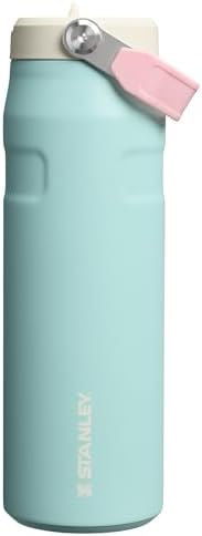 Stanley IceFlow Flip Straw 2.0 Water Bottle 24 oz | Built-In Straw for Travel and Sports | Lightweight and Leak Resistant | Insulated Stainless Steel | BPA-Free | Poolside