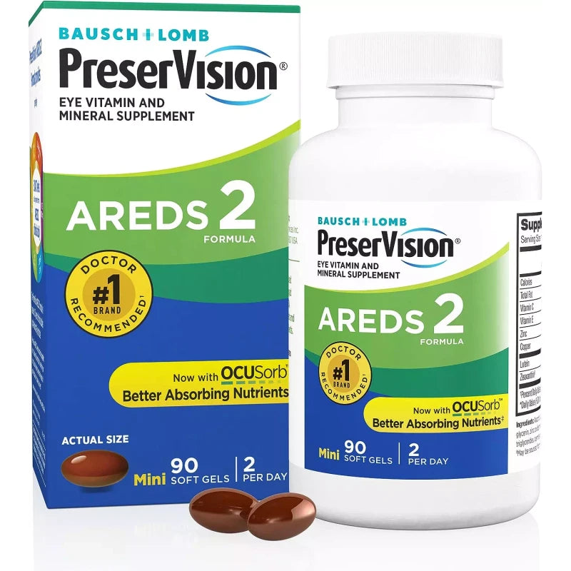 AREDS 2 Eye Vitamin & Mineral Supplement, Contains Lutein, Vitamin C, Zeaxant...