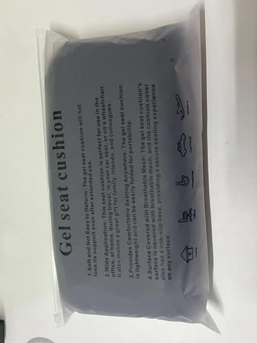 Fzitiy Gel Seat Cushion, for Long Sitting -Double Thick Gel Seat Cushion Breathable Honeycomb Chair Cushion with Non-Slip Cover for Office Chair Car, Wheelchair, Long Trips,Relief Sciatica Pain