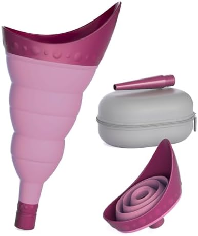 TRIPTIPS Pee Conch Foldable Female Urinal Device Portable Urinal for Women Pee Funnel for Women Travel, She Pee Cup for Women Stand to Pee Womens Urinal Funnel with Tube Case