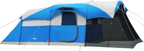 PORTAL 6/8/10 Person Family Camping Tent with Screen Room, Water Resistant Big Tunnel Tent with Rainfly, Large Family Tent for Outdoor Camping, Party