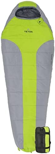 Teton 20F and 5F Degree Sleeping Bag; Lightweight, Warm Weather Mummy Sleeping Bags for Adults and Kids, Camping, Backpacking, Hiking