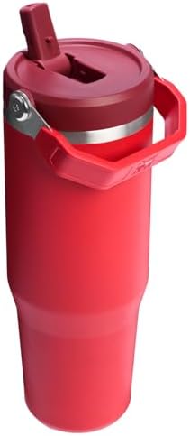 Stanley IceFlow 2.0 Flip Straw Tumbler with Handle 30 oz | Twist On Lid and Flip Up Straw | Leak Resistant Water Bottle | Insulated Stainless Steel | BPA-Free | Chili Red